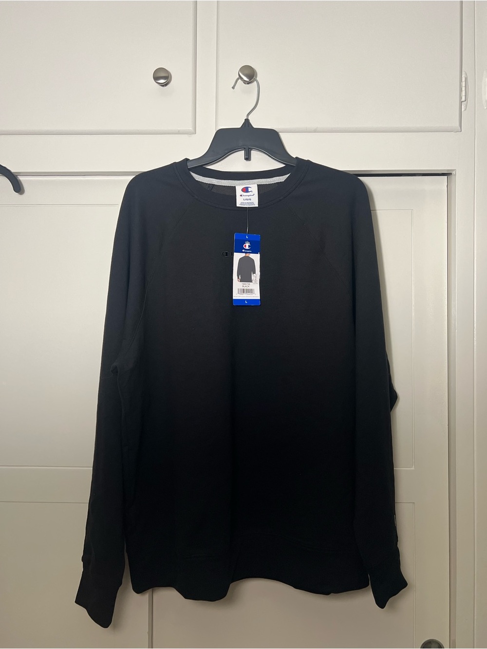 NWT Champion Men's Black Crewneck Sweatshirt Size Large